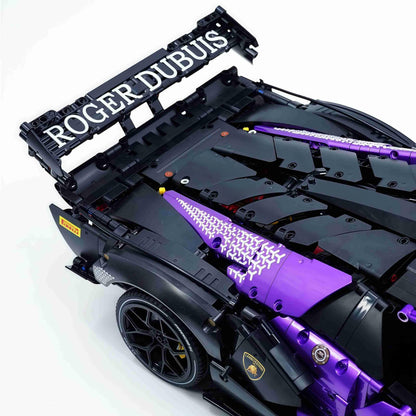Trilumity Building Block Set: 1: 8 The Ultimate Italian Track-Only V12 Hypercar, Amethyst Limited Edition (4100+Piece)