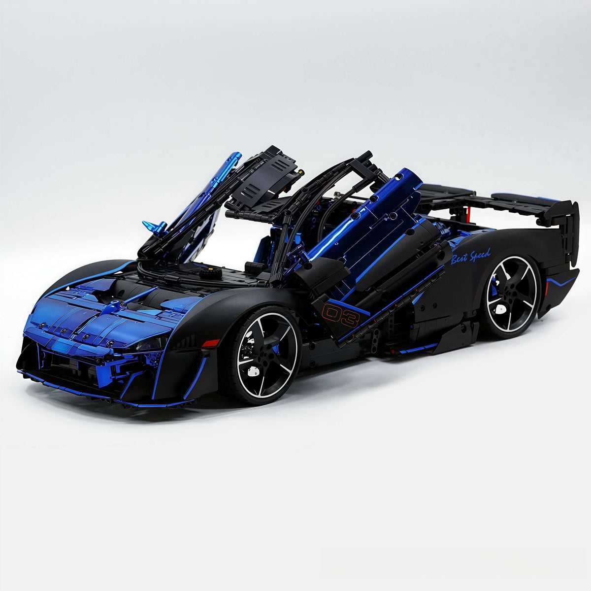 Trilumity Motorized Building Block Set: 1: 8 Woking Hypercar Track Focus, Aerodynamic Brilliance, Mirror Customized Edition (3862-Piece)