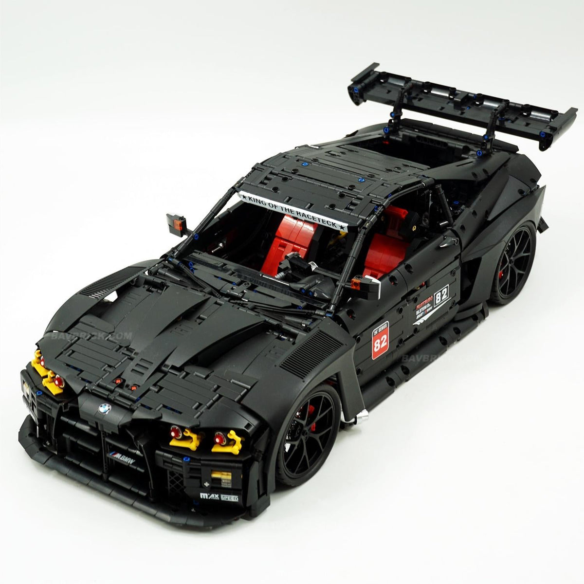 Trilumity Building Block Set: 1: 8 BMW M4 GT3 Building Set, Custom Barrel Matte Black Paint, The Ultimate Collectible (4556Piece)