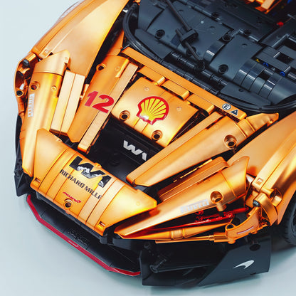 Trilumity Motorized Building Block Set: 1:8 The Ultimate British Woking Hypercar | Orange-Gold Custom Edition | Shipped in Original Gift Box