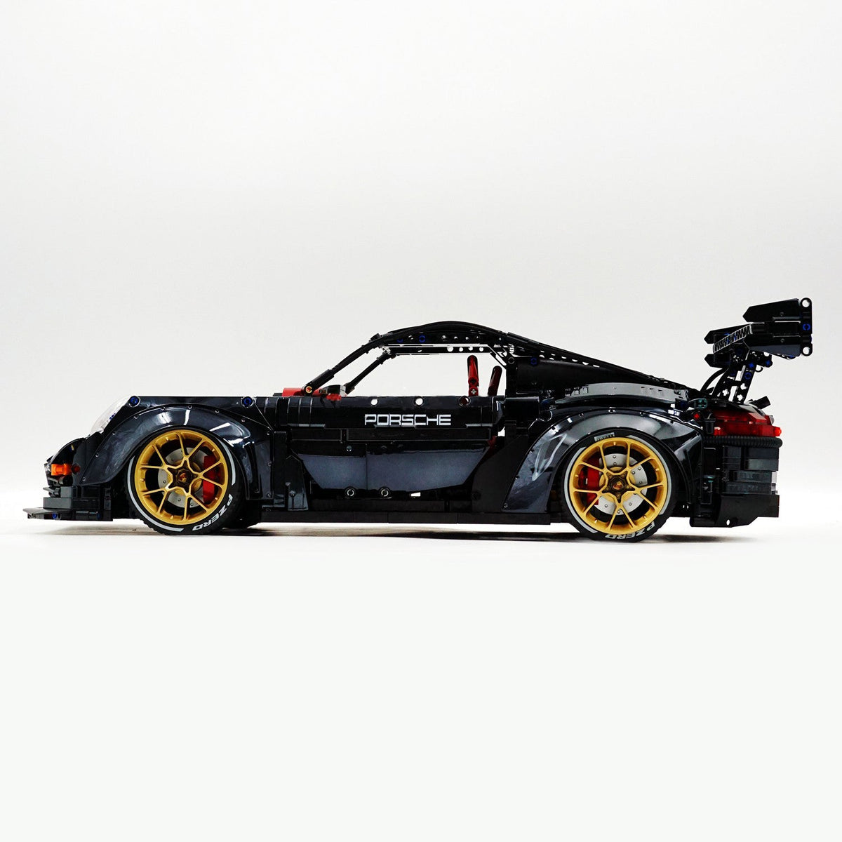Trilumity Motorized Building Block Set: 1: 8 Porsche Gt2 RS, Limited Mirror Electroplated Edition (3389-Piece)