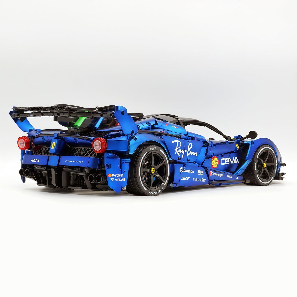 Trilumity Motorized Building Block Set: 1:8 The Ultimate Italian Hybrid Hypercar Evo | Matte Sapphire Blue Custom Edition (4058Piece)