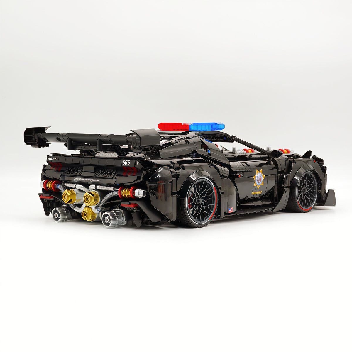 Trilumity Building Block Set: 1:8 American Muscle Police Car Pearlescent Black Limited Edition | The Ultimate RC Collector’s Item (3975-Piece)