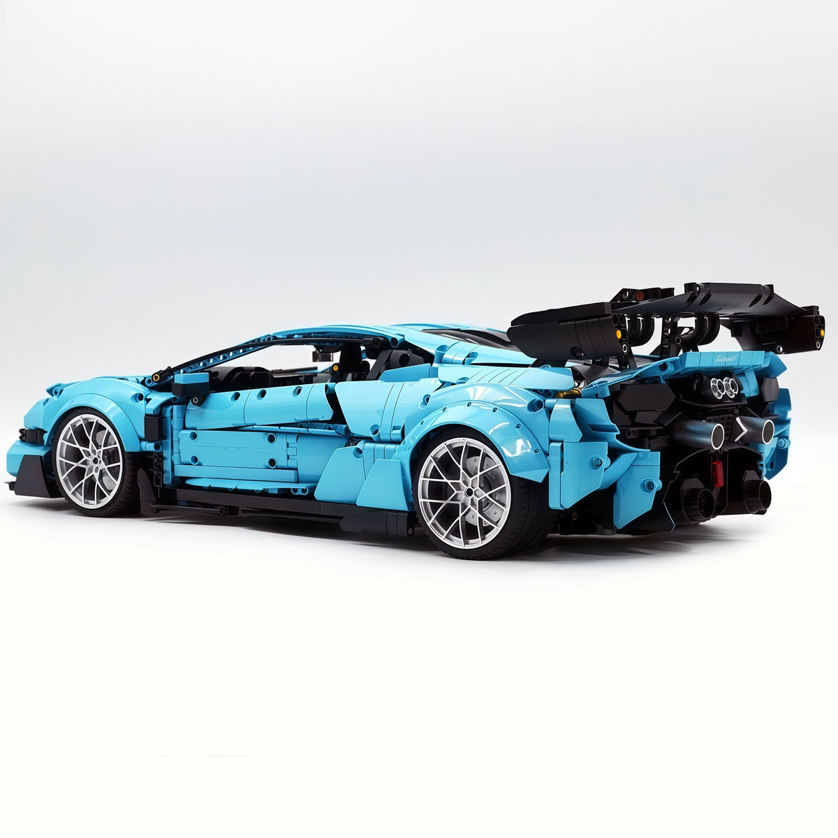 Trilumity Building Block Set: 1:8 Italian Bull | Full-Function RC Sant'Agata Supercar | Uv Sky Blue Custom Edition (3601-Piece)