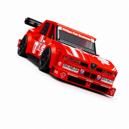 Trilumity Building Block Set: 1:24 Alfa Romeo 155 V6 Ti | Red Flame Warrior | Includes a Complete Set of Stickers (376-Piece)