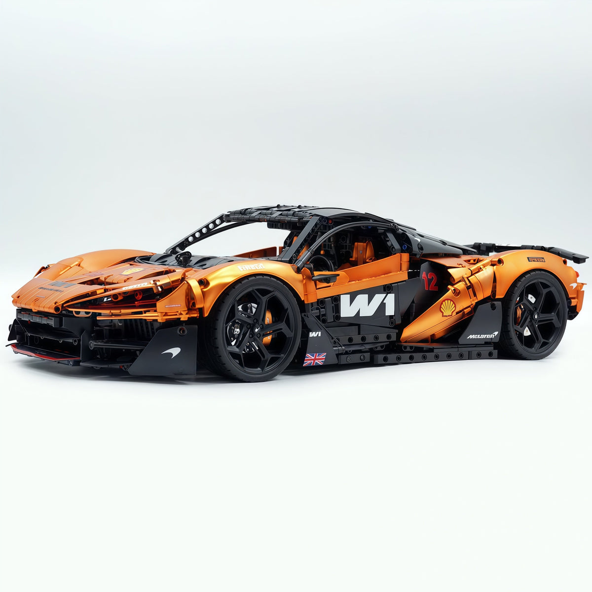 Trilumity Motorized Building Block Set: 1:8 The Ultimate British Woking Hypercar | Orange-Gold Custom Edition | Shipped in Original Gift Box