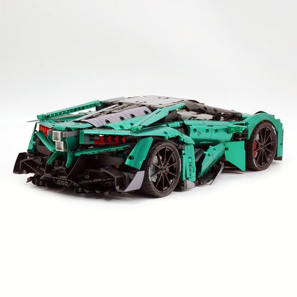 Trilumity Motorized Building Block Set: 1:8 The Ultimate Ajlani Drakuma | Customized Barrel-Plated Emerald V8 Concept Hypercar (3920+-Piece)