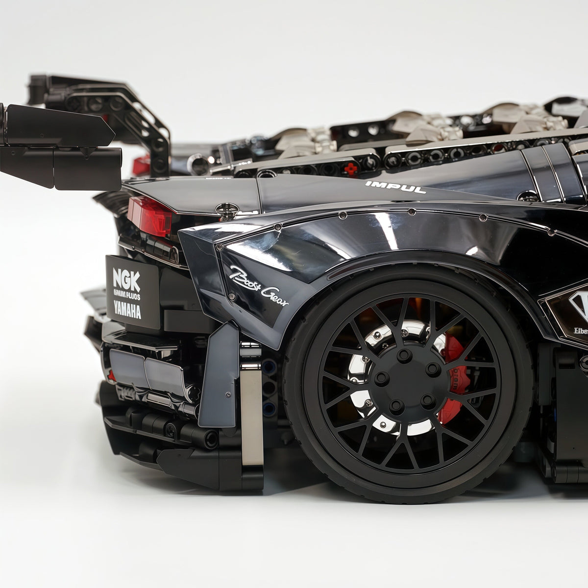 Trilumity Building Block Set: 1:8 Lamborghini Aventador Svj Lbwk | Electroplated Black Custom Bull Widebody Supercar