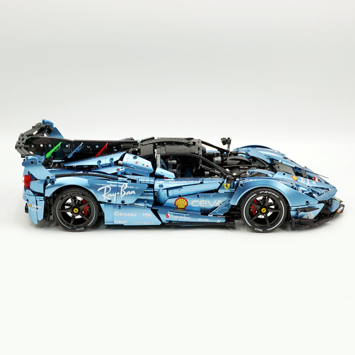 Trilumity Motorized Building Block Set: 1:8 The Ultimate Italian Hybrid Hypercar Evo | Customized Electroplating Tiffany Blue Italian Exotic
