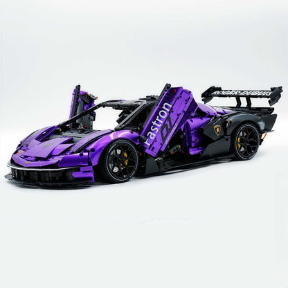 Trilumity Building Block Set: 1: 8 The Ultimate Italian Track-Only V12 Hypercar, Amethyst Limited Edition (4100+Piece)