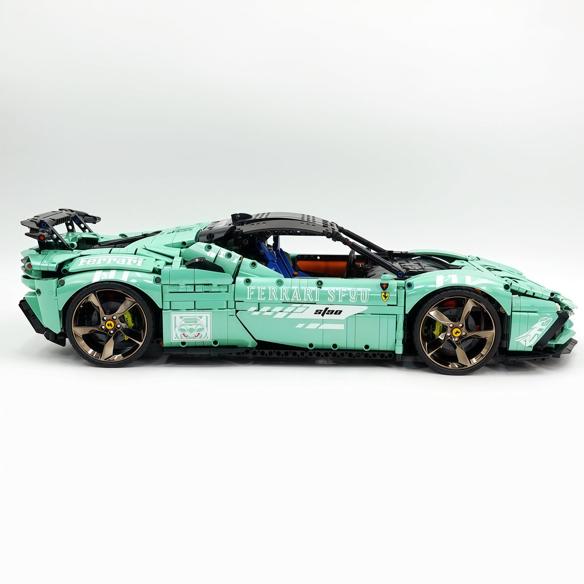 Trilumity Motorized Building Block Set: 1:8 Xx Track Hybrid Baked Enamel Mint Green Limited Color, The Ultimate Supercar, More Than 12 Features
