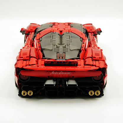 Trilumity Alfa Romeo 33 Stradale Supercar, Pearlescent Red Paint Customized Version Building Block Set, 1:8 Scale, Remote Control, 3,861-Piece