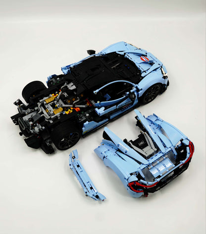 Trilumity Building Block Set: 1: 8 The Ultimate British Hybrid Hypercar | Gulf Blue Custom Edition(3893-Piece)