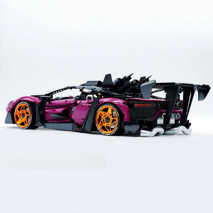 Trilumity Motorized Building Block Set: The Ultimate Turbocharged Italian Bull Jota V12 Hypercar (3950-Piece)
