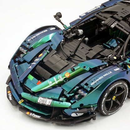 Trilumity Motorized Building Block Set: 1:8 The Ultimate Italian Hybrid Hypercar Evo | Chameleon Metallic Paint Italian Flagship (4058+-Piece)