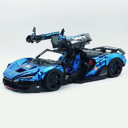 Trilumity Motorized Building Block Set: 1:8 The Ultimate British Woking Hypercar | Electric Sapphire Blue Custom Edition | Shipped in Original Gift