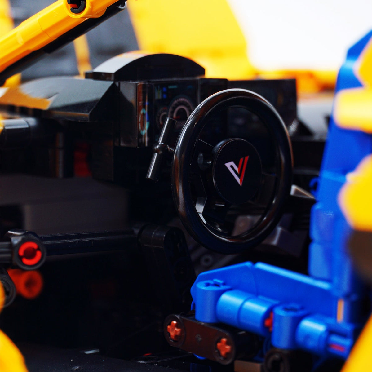Trilumity Motorized Building Block Set: 1: 8 Corvette C8 Supercar Building Sets with Remote Control, Electric lift tail, Electric Lifting Chassis