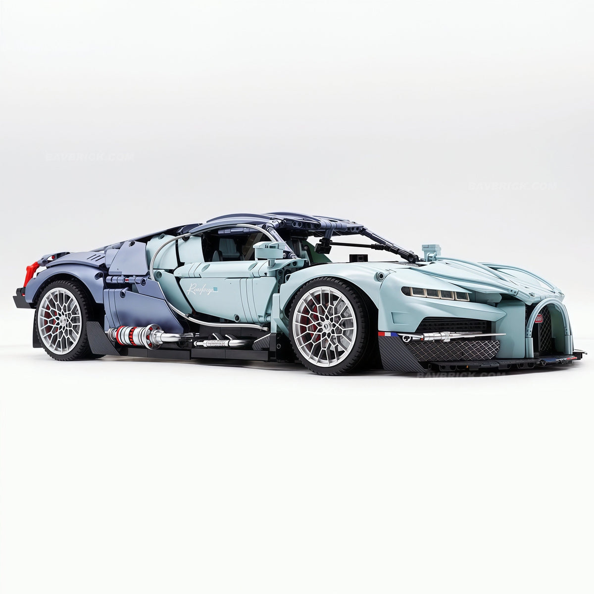 Trilumity Motorized Building Block Set: 1:8 French Hybrid V16 Hypercar | A Precision Blue Beast | Ultimate Collector's Item (3719-Piece)