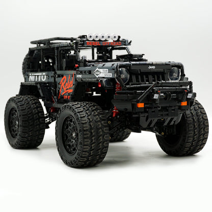 Trilumity Jeep Wrangler Off-Road Electroplating Black Limited Edition Building Block Set, 1:6 Scale, Remote Control, 2,121-Piece