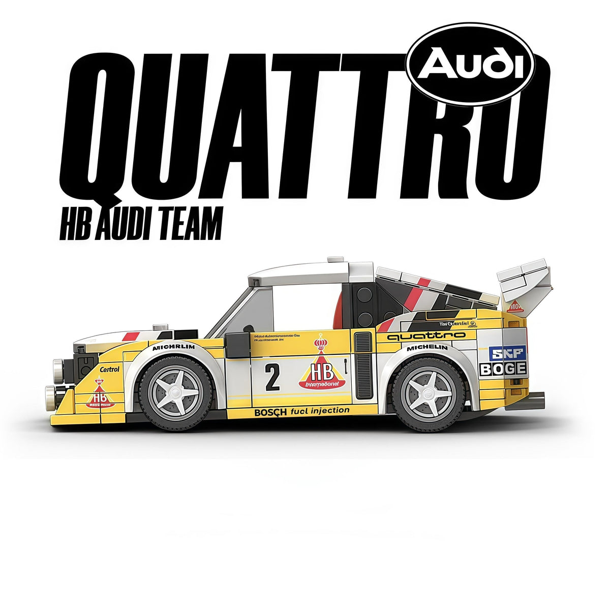 Trilumity Officially Licensed HB Audi WRC Team Building Block Set, 1:18 Scale, 1,362-Piece