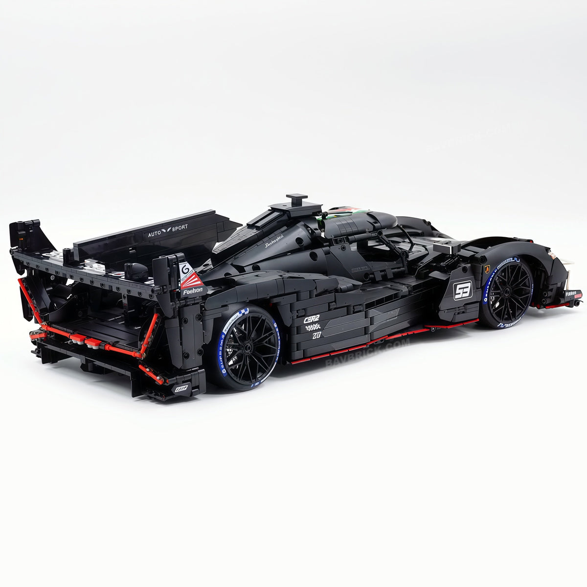 Trilumity Motorized Building Block Set: 1:8 The Ultimate LMDh Hybrid Prototype | Matte Black Custom Edition (3771-Piece)