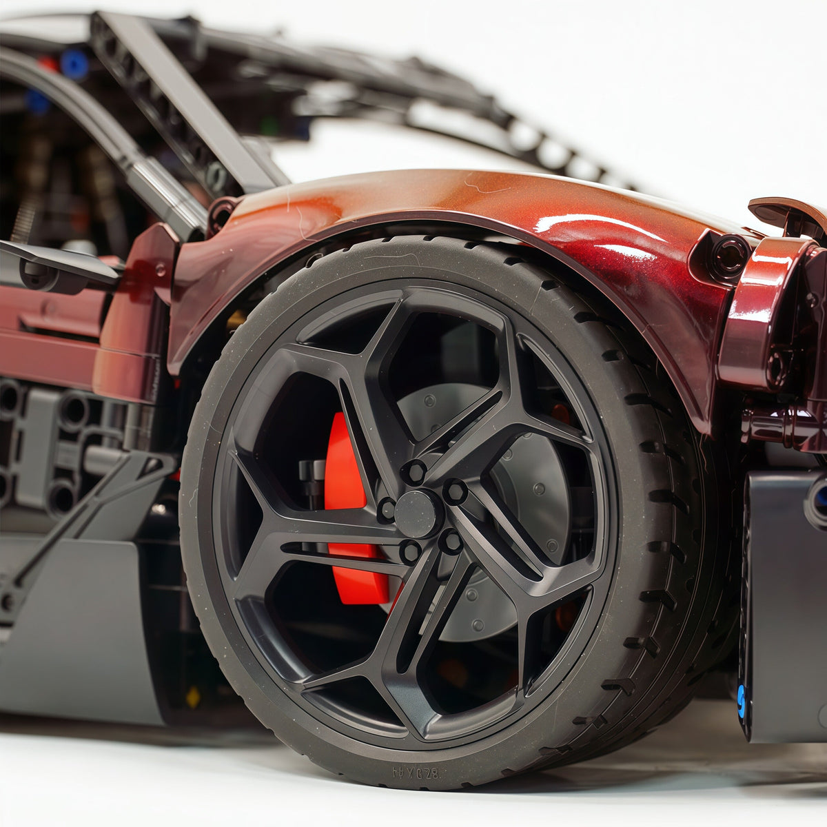 Trilumity Motorized Building Block Set: 1:8 The Ultimate British Woking Hypercar | Black & Red Chameleon Paint Edition | Shipped in Original Gift Box