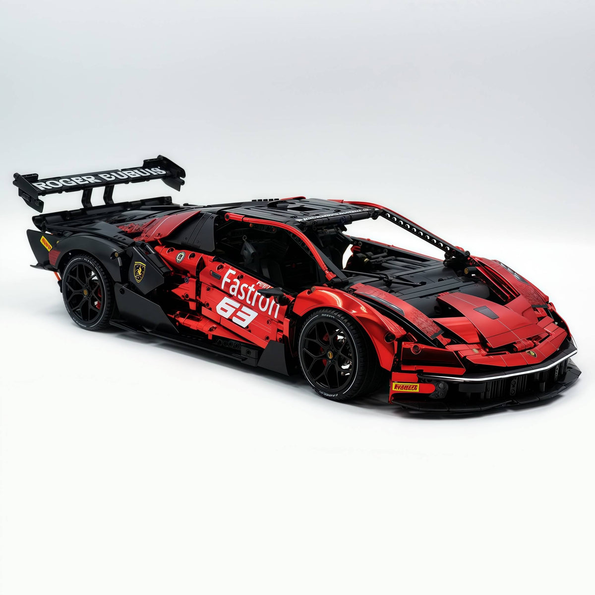 Trilumity Building Block Set: 1: 8 The Ultimate Italian Track-Only V12 Hypercar, Mirror Red Plated Limited Edition (4100+Piece)