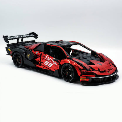Trilumity Building Block Set: 1: 8 The Ultimate Italian Track-Only V12 Hypercar, Mirror Red Plated Limited Edition (4100+Piece)
