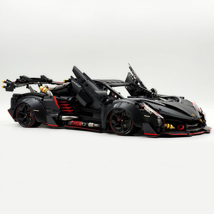 Trilumity Motorized Building Block Set: 1:8 Lamborghini Veneno Limited Edition Obsidian V12 Supercar | 64cm | Remote Controlled | 3809-Piece