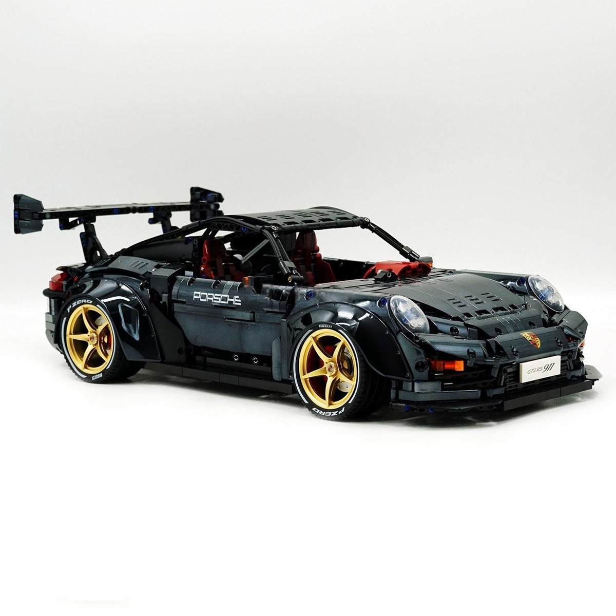 Trilumity Motorized Building Block Set: 1: 8 Porsche Gt2 RS, Limited Mirror Electroplated Edition (3389-Piece)