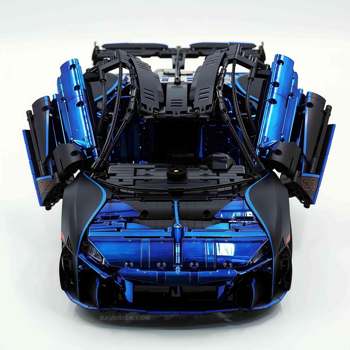 Trilumity Motorized Building Block Set: 1: 8 Woking Hypercar Track Focus, Aerodynamic Brilliance, Mirror Customized Edition (3862-Piece)