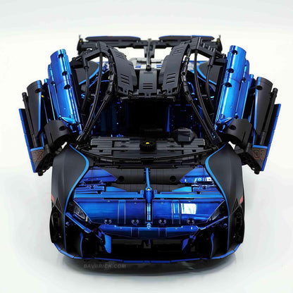 Trilumity Motorized Building Block Set: 1: 8 Woking Hypercar Track Focus, Aerodynamic Brilliance, Mirror Customized Edition (3862-Piece)