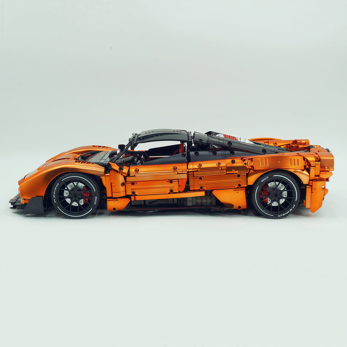 Trilumity Building Block Set: 1:8 The Ultimate Pagani Utopia Supercar | Customized Orange Gold V12 Italian Exotic (3314Piece)
