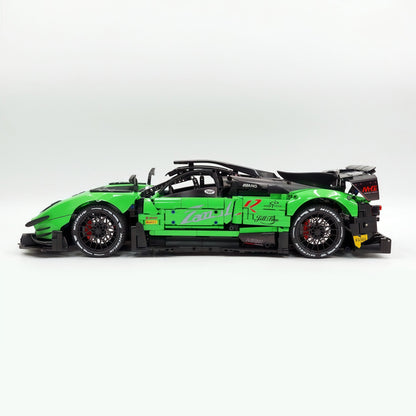Trilumity Building Block Set: 1:8 Pagani Zonda R | Pearl Green Paint Italian Hypercar (3300+-Piece)