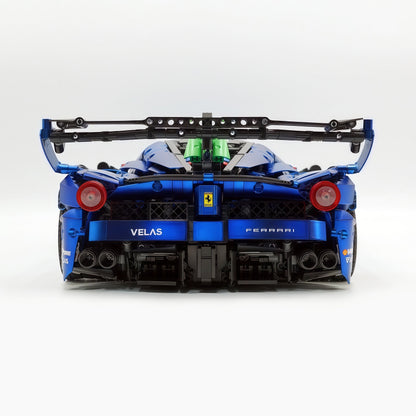 Trilumity Motorized Building Block Set: 1:8 The Ultimate Italian Hybrid Hypercar Evo | Matte Sapphire Blue Custom Edition (4058Piece)
