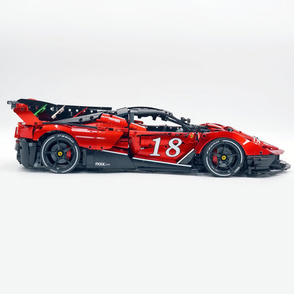 Trilumity Motorized Building Block Set: 1:8 The Ultimate Italian Hybrid Hypercar Evo | Pearl Red Painting Italian Flagship (4058Piece)