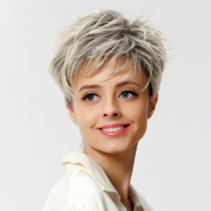 Trilumity Straight Wig in White, three-quarter view