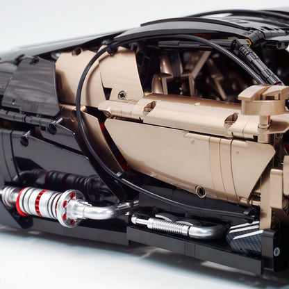 Trilumity Motorized Building Block Set: 1:8 French Hybrid V16 Hypercar | Combination of Bronze and Pearl Black | Ultimate Collector's Item