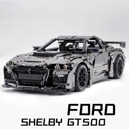 Trilumity Building Block Set: 1: 8 Ford Shelby Gt500, Electroplating Gun Grey Custom Version (3400Piece)