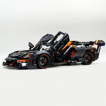 Trilumity Motorized Building Block Set: 1:8 McLaren Senna Black Knight Hypercar Limited Edition (3803-Piece)