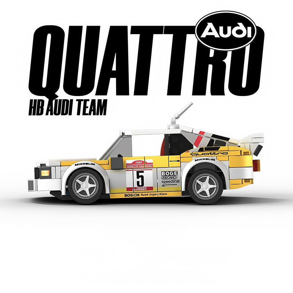 Trilumity Officially Licensed HB Audi WRC Team Building Block Set, 1:18 Scale, 1,362-Piece