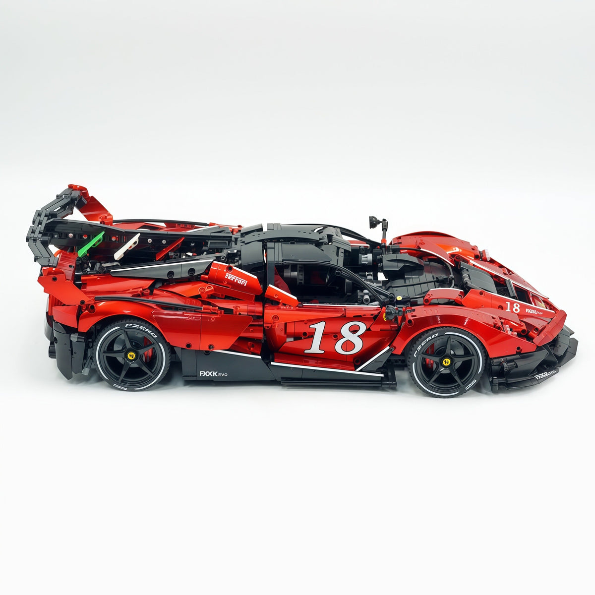 Trilumity Motorized Building Block Set: 1:8 The Ultimate Italian Hybrid Hypercar Evo | Pearl Red Painting Italian Flagship (4058Piece)