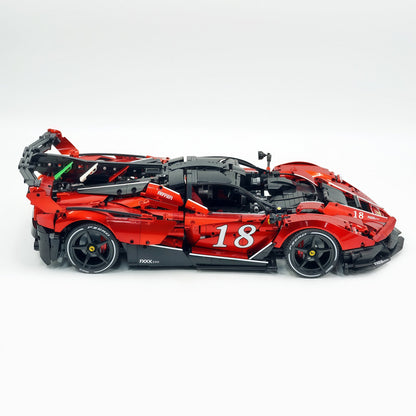 Trilumity Motorized Building Block Set: 1:8 The Ultimate Italian Hybrid Hypercar Evo | Pearl Red Painting Italian Flagship (4058Piece)