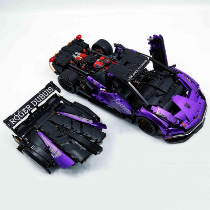 Trilumity Building Block Set: 1: 8 The Ultimate Italian Track-Only V12 Hypercar, Amethyst Limited Edition (4100+Piece)
