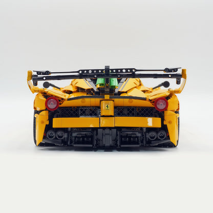 Trilumity Motorized Building Block Set: 1:8 The Ultimate Italian Hybrid Hypercar Evo | Baked Enamel Yellow Paint Italian Flagship (4058+-Piece)