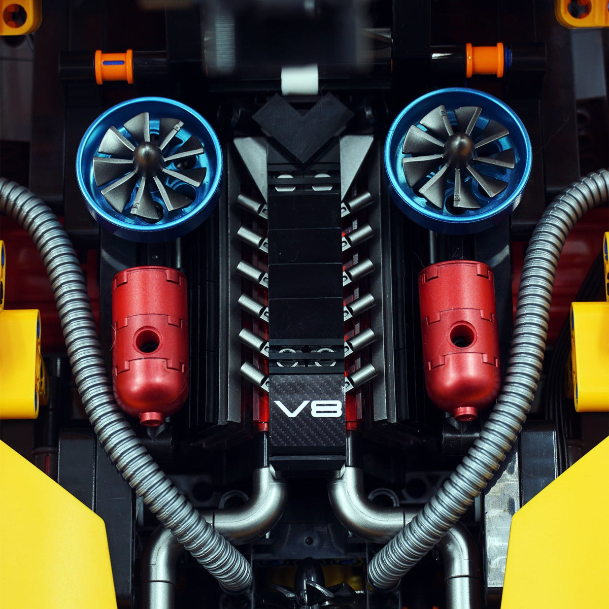 Trilumity Motorized Building Block Set: 1: 8 Corvette C8 Supercar Building Sets with Remote Control, Electric lift tail, Electric Lifting Chassis