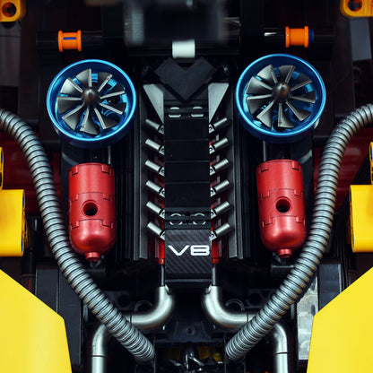 Trilumity Motorized Building Block Set: 1: 8 Corvette C8 Supercar Building Sets with Remote Control, Electric lift tail, Electric Lifting Chassis