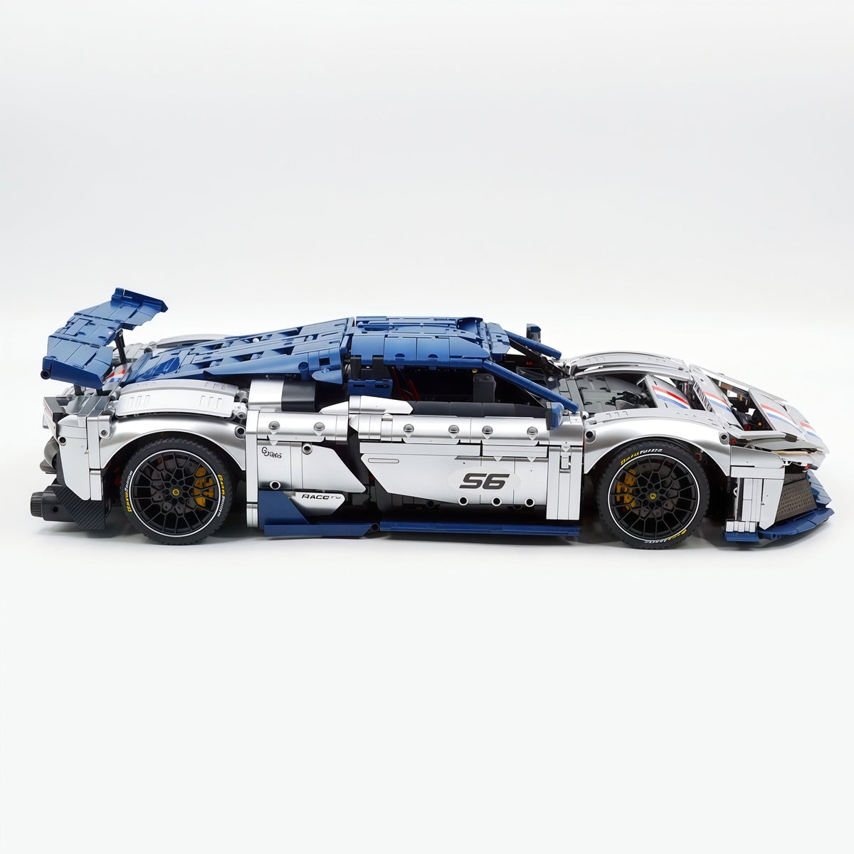 Trilumity Building Block Set: 1:8 The Ultimate 2025 Hybrid Hypercar | Remote Controlled V6 Prancing Horse Hypercar | Silver Limited Edition