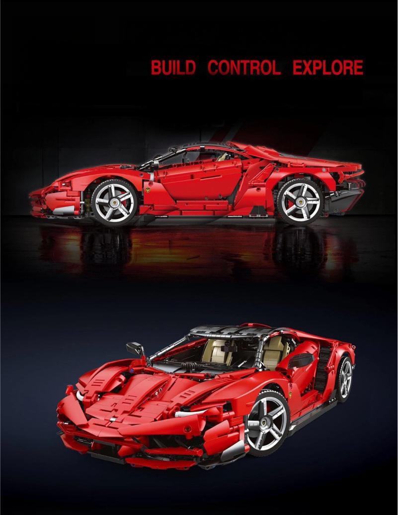 Trilumity Building Block Set: 1:8 Italian Bull Centenary Edition | Red Special Edition (3874-Piece)
