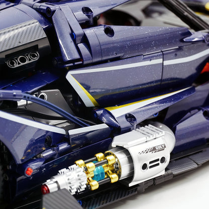 Trilumity Building Block Set: 1:8 Apollo Ie Hypercar — Midnight Edition | Starry Blue Exterior (3656Piece)